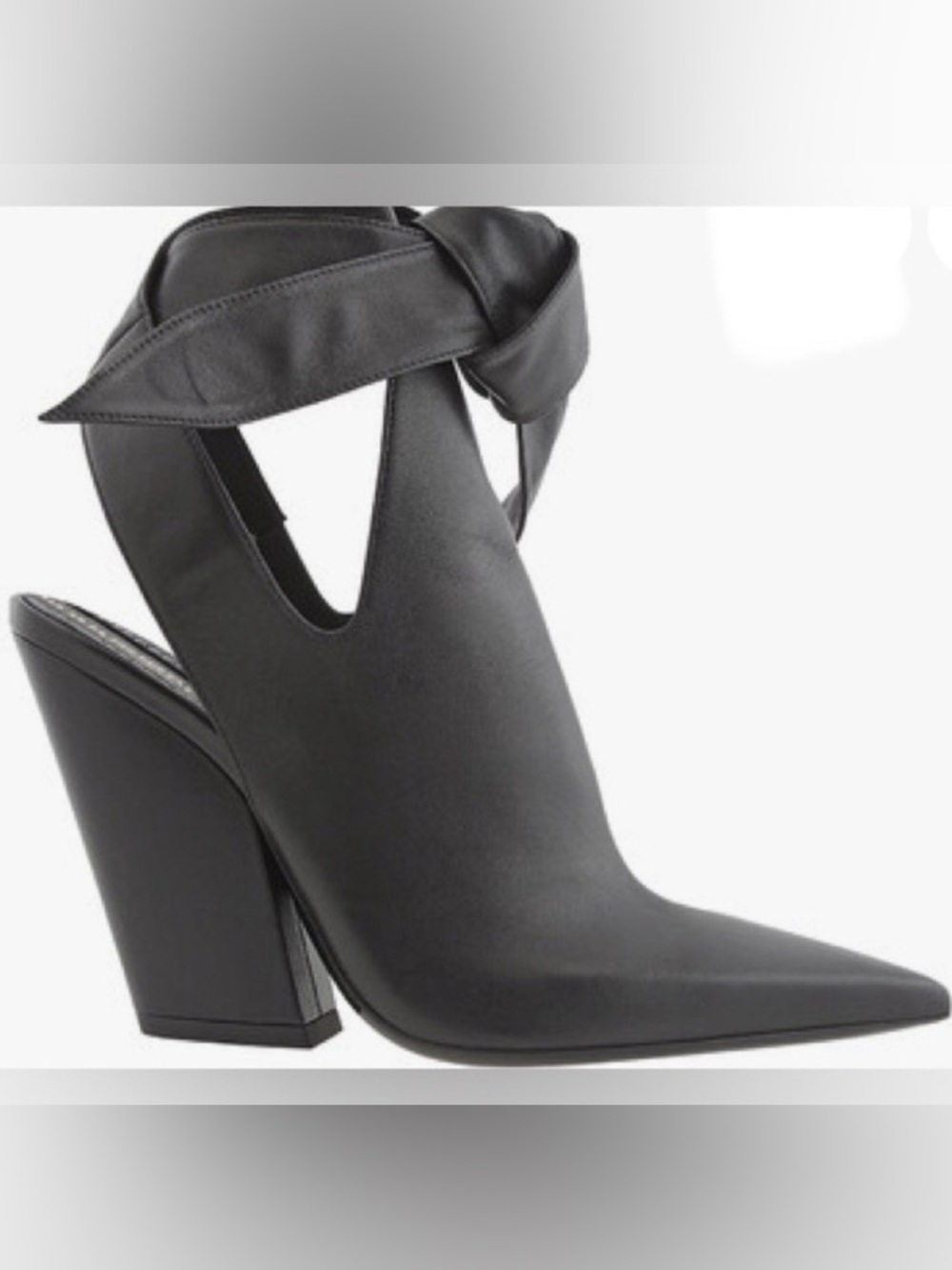 Burberry Amy Black Leather Ankle Tie Strap Booties - Size 6.5 (36.5 Authentic) - Picture 2 of 14